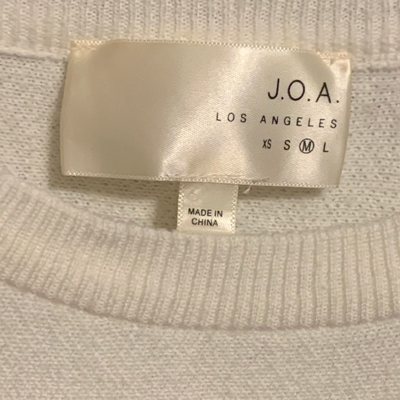 Sz M Boho Ivory J.O.A Los Angeles ZigZag Hem Sweater - Picture 2 of 9